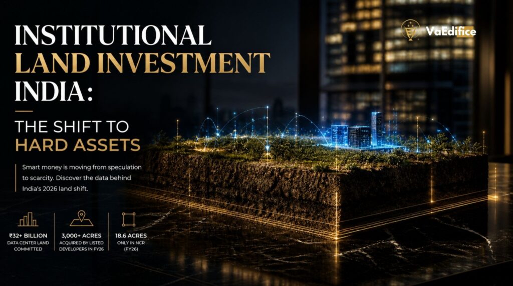 A conceptual representation of institutional capital and tech companies hoarding raw, sovereign land in India.