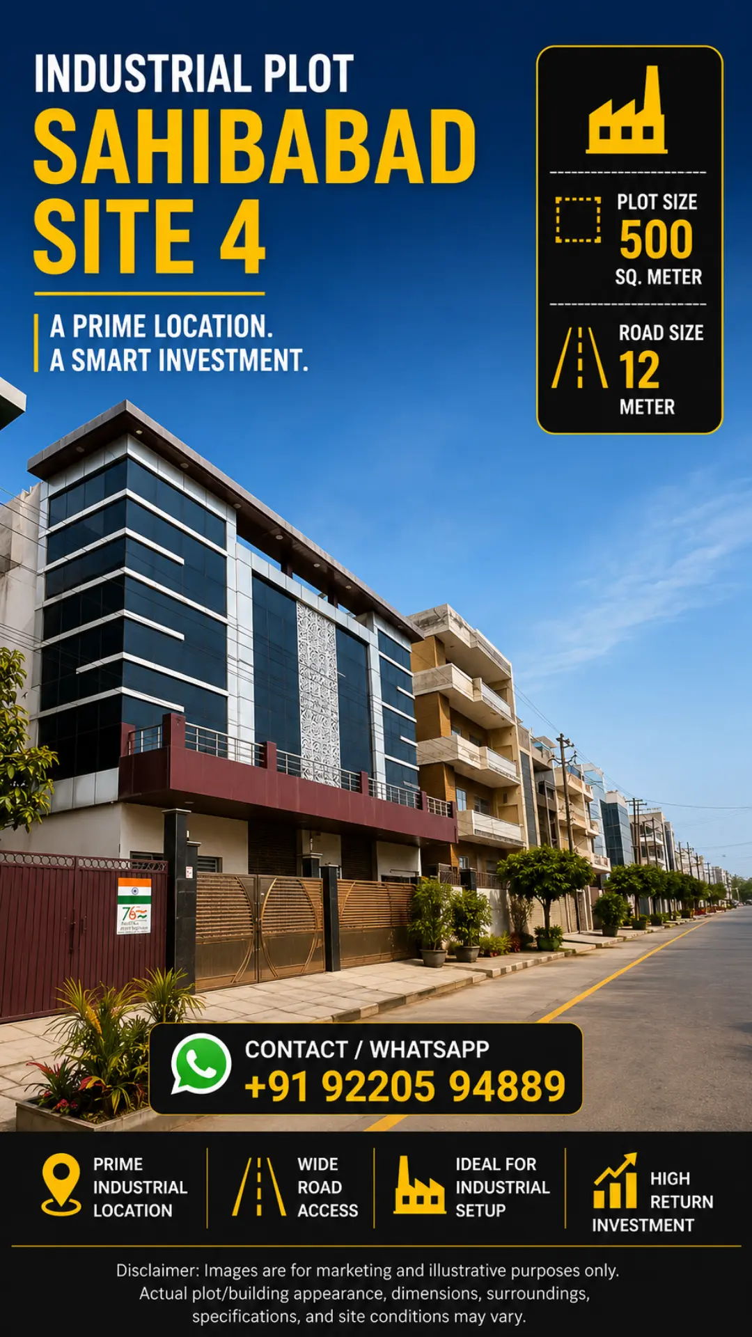 500 Sq. Meter Industrial Plot Sahibabad Site 4
