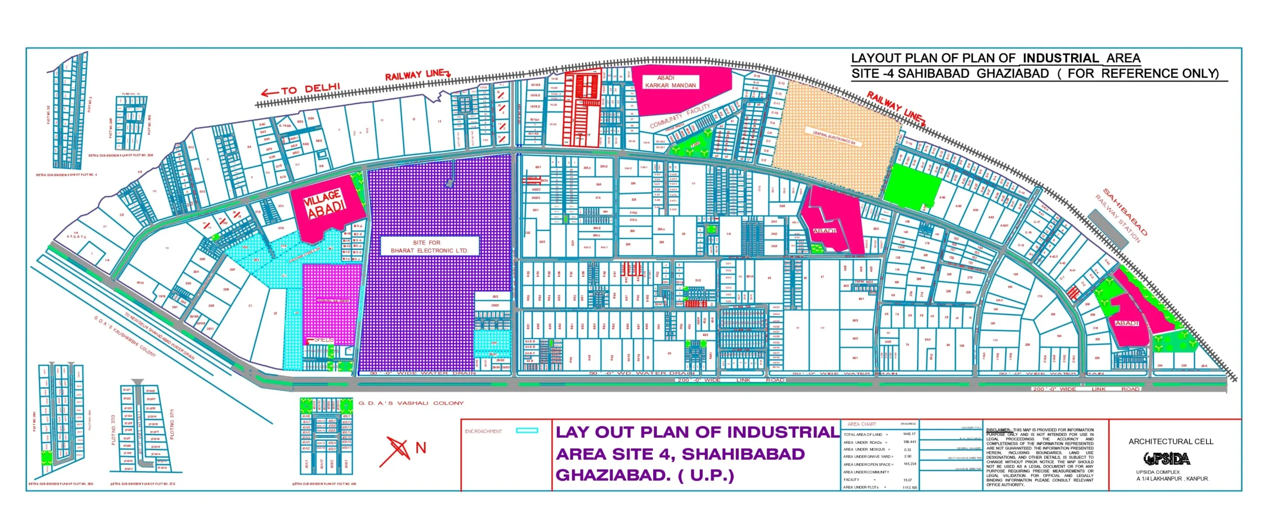 Official UPSIDA Layout Plan of Industrial Area Site 4, Sahibabad Ghaziabad