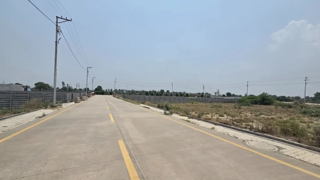 Industrial land plot in Baghpat with developed concrete internal road and utility infrastructure